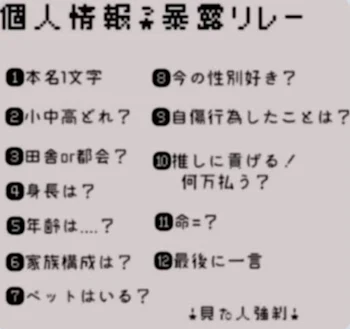 「個人情報暴露リレー！！」のメインビジュアル