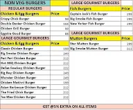 Big Smokin Burgers menu 1