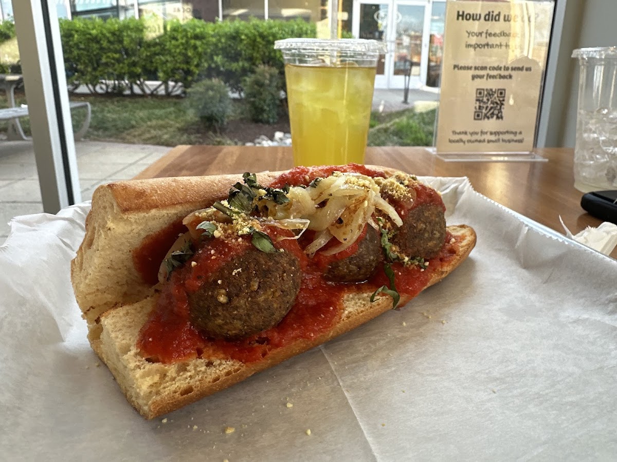 Meatball sub on gluten free roll