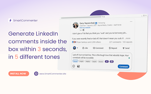 SmartCommenter – Linkedin Comment Generator Extension