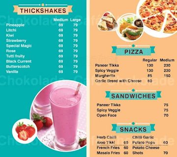 Cafe Chokolade menu 