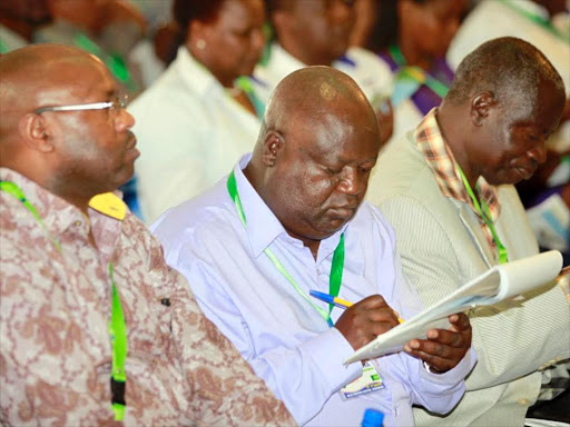 Head teachers follow proceedings during a past KSSHA conference in Mombasa.