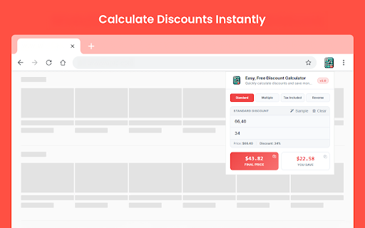 Easy, Free Discount Calculator