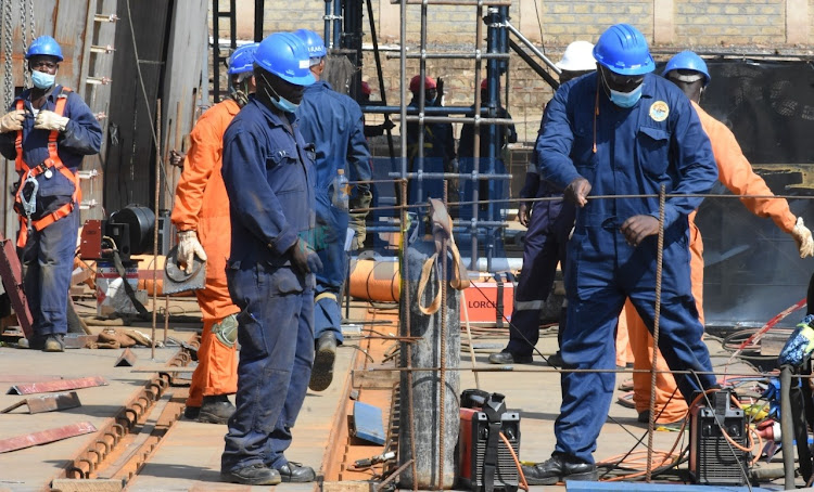 Engineers construct the MV Uhuru 2