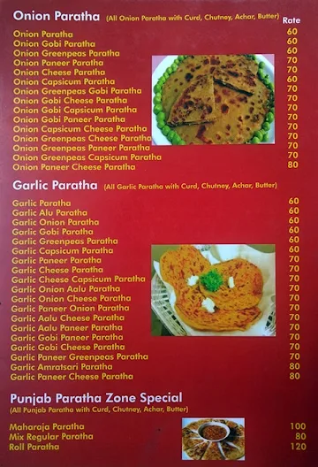 Punjab Paratha Zone menu 