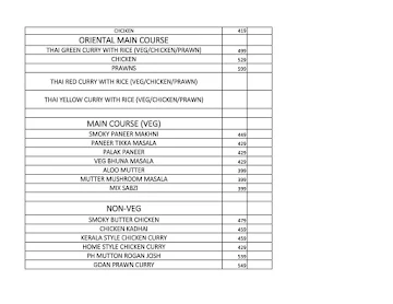 Pune High Lounge & Rooftop Bar menu 