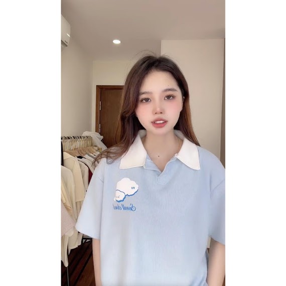 Bộ Thun Màu Xanh Form Oversize Ulzzang Ao11