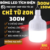 Bong Đen Tich Điên Led Sac Pin Đa Năng Siêu Sang 20W 40W 60W 80W 100W 200W