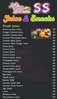 SS Juice & Snacks menu 1