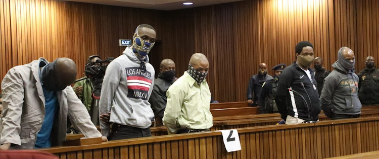 The trial has been adjourned for a day to allow the defence lawyers to consult the accused in the dock for Senzo Meyiwa's murder.