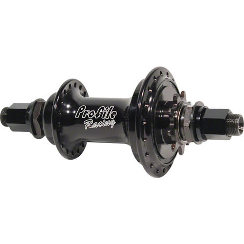 Profile Racing Elite BMX Cassette Rear Hub - 36h - 14mm GHD Axle Chromoly - 9t Driver Black