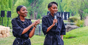 Wasomi cofounders,Tebogi Ribane and Shelley Mokeona at their exhibition.