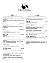 The Red Panda menu 2