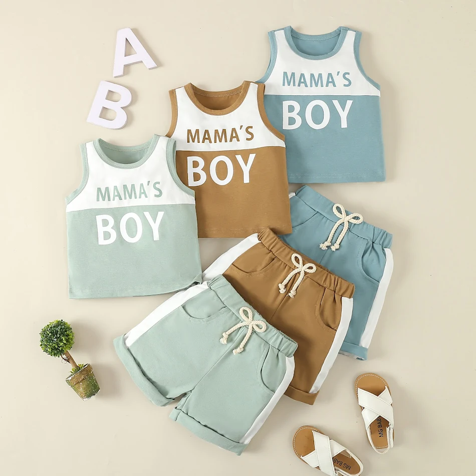 New Sleeveless Letter Vest Shorts Two-piece Set