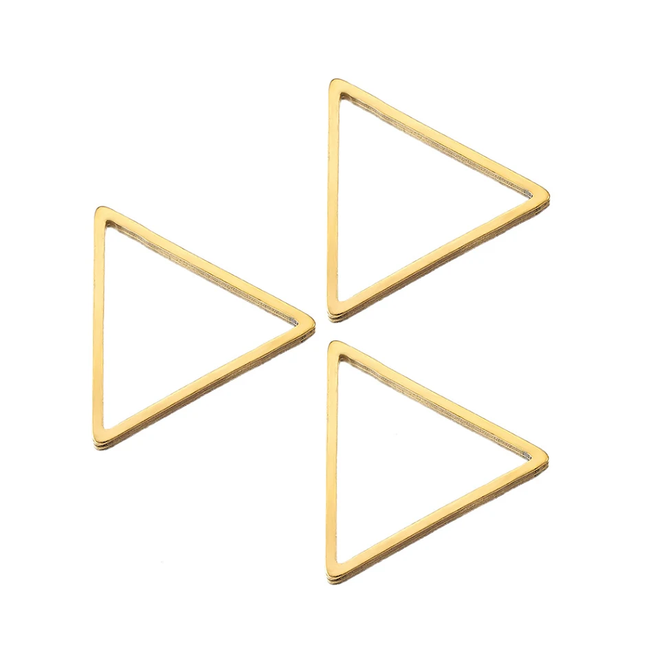 Boucles d'oreilles triangulaires géométriques populaires en acier inoxydable, pendentif plaqué, accessoires d'ornement DIY, tendance et résistantes.