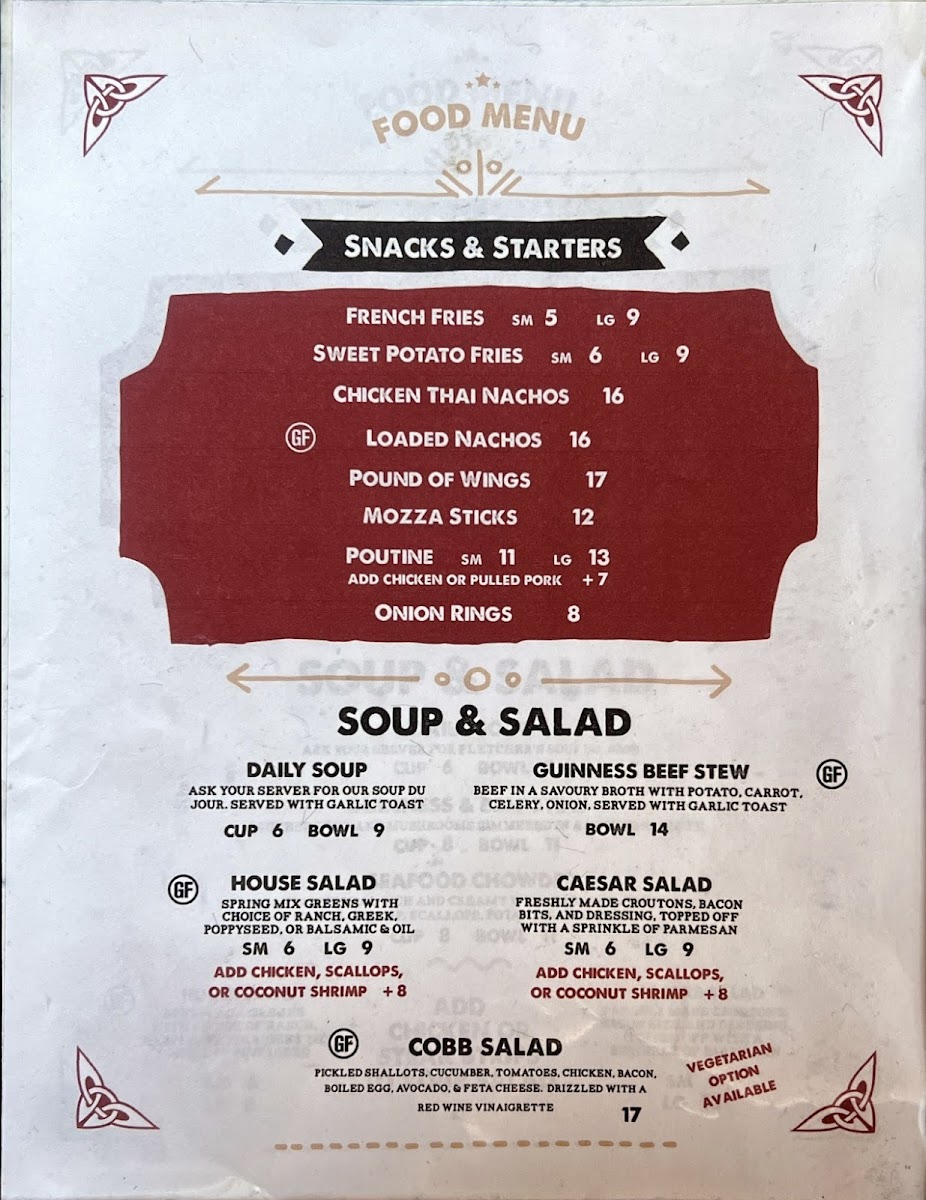 The Frolic & Folk Pub & Grill gluten-free menu