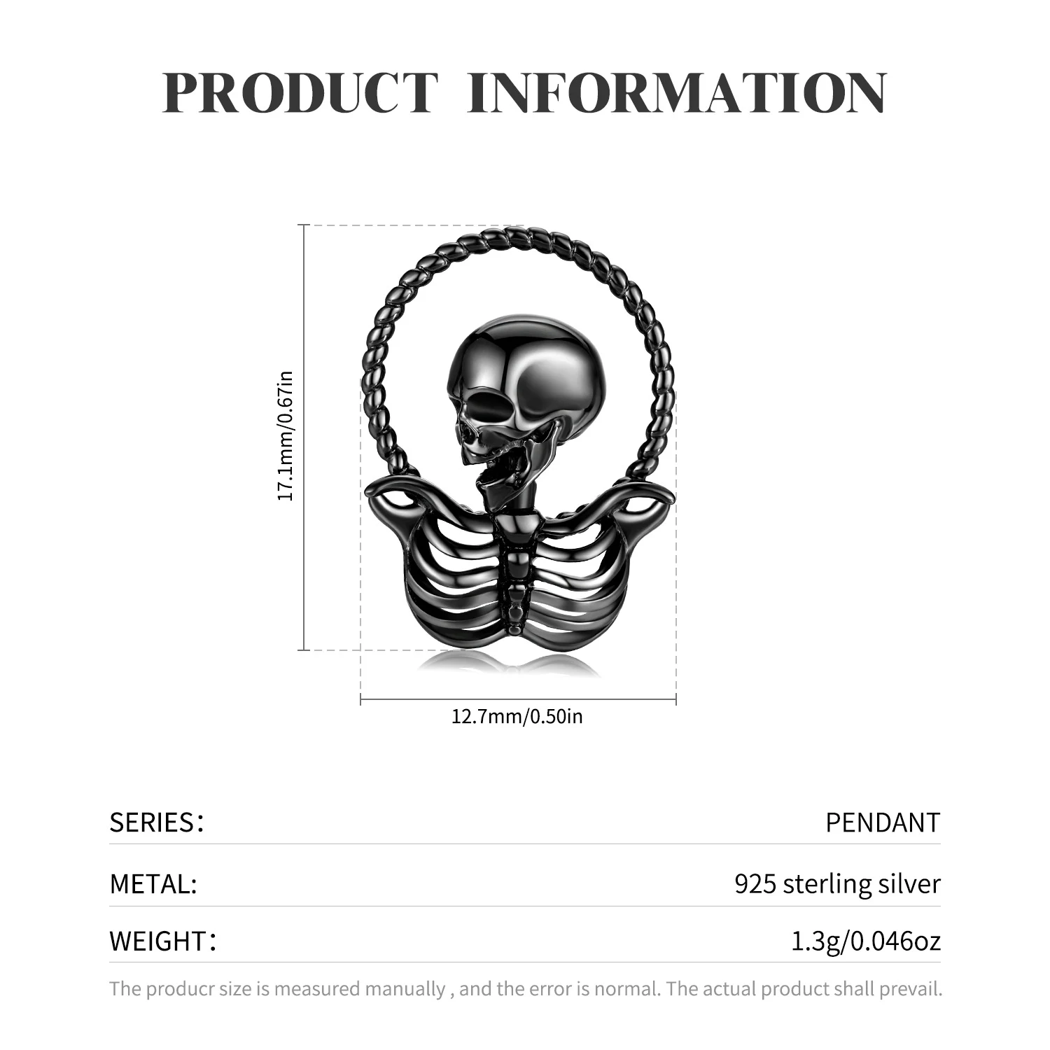 Title 3, Originele Skull GOD hanger ketting 925 Sterling...