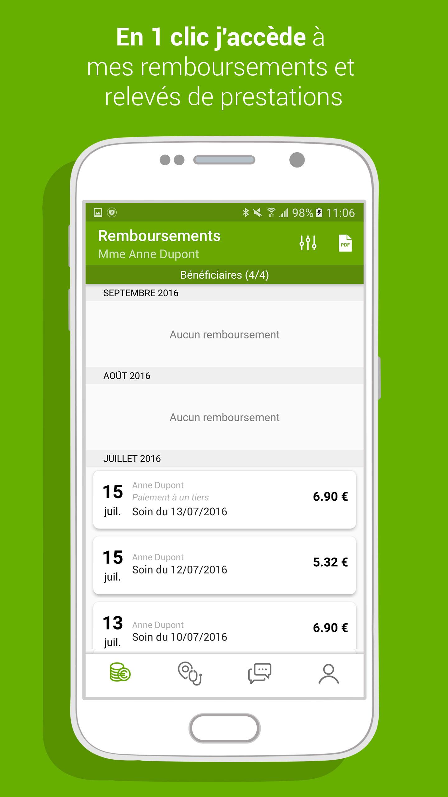 Android application MGEN Mutuelle – Espace Personnel screenshort
