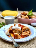 Cabbage rolls ‘sarmale’ stuffed with ground beef veggies and rice was pinched from <a href="https://www.ramonascuisine.com/cabbage-rolls-sarmale-stuffed-with-ground-beef-veggies-and-rice/" target="_blank" rel="noopener">www.ramonascuisine.com.</a>
