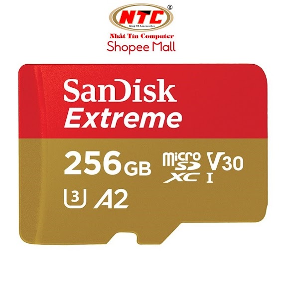 Thẻ Nhớ Microsdxc Sandisk Extreme 256Gb V30 U3 4K A2 R190Mb/S W130Mb/S (Vàng)