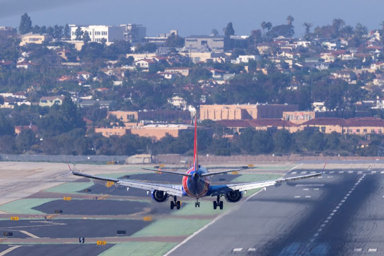 A Southwest Airlines plane approaches to land at San Diego International Airport as U.S. telecom companies, airlines and the FAA continue to discuss the potential impact of 5G wireless services on aircraft electronics in San Diego, California, U.S., January 6, 2022.