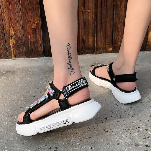 Title 6, Platform shoes thick bottom velcro for a bold a...