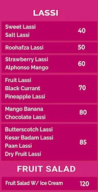 The Lassi Corner menu 1