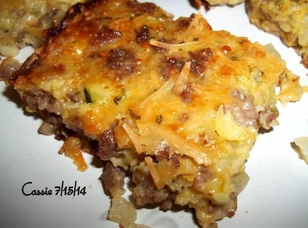 Cheesy Zucchini Sausage & Mushroom Squares image