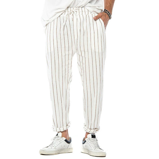 Title 4, Pantalones de Hombre a Rayas Verticales Elástic...