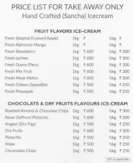 Taj Icecream menu 2