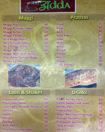 Chai Adda menu 
