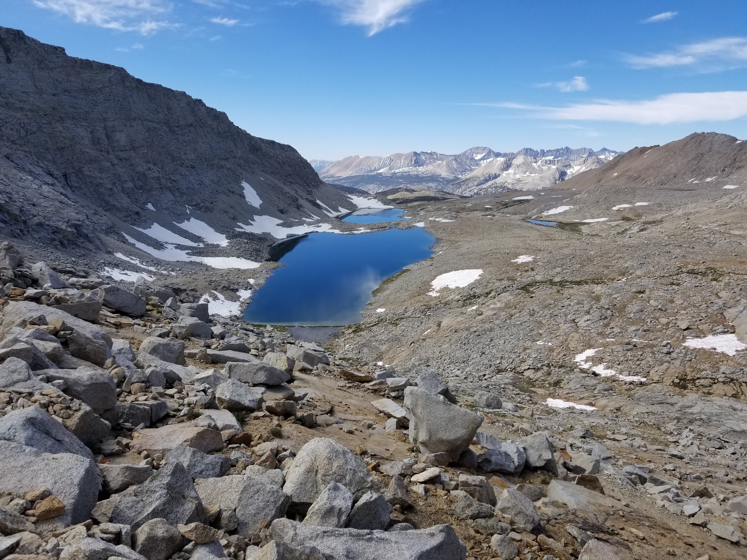 Descending the steep south face of Forester Pass