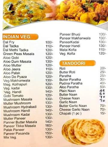 Sagar Family Restaurant menu 