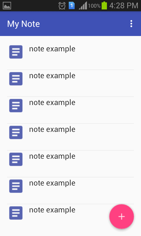 Android application My Note screenshort
