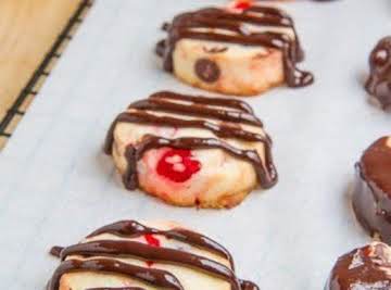 Chocolate and Maraschino Cherry Shortbread Cookies