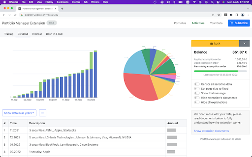 Portfolio Manager Extension