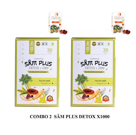 Combo 2 Hộp Sâm Plus Detox X1000 Hỗ Trợ Giảm Thèm Ăn Phân Giải Mỡ Thừa Hỗ Trợ Kiểm Xoát Cân Nặng An Toàn Hiệu Quả An Toàn Bằng Thảo Mộc Tự Nhiên