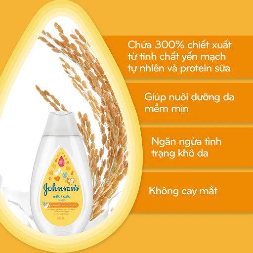 Sữa tắm Johnsons chứa sữa và yến mạch 200ml