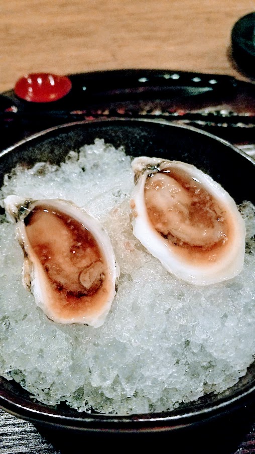 My experience at Nodoguro Supahardcore 2019 - worth the price for the multiple high quality courses and A5 Wagyu Beef. Second course was these fresh Prince Edward oysters with finger limes