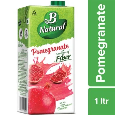 B Natural Pomegranate Juice Tetrapak 1 Ltr