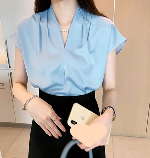 Title 9, French Summer Acetate Satin High-grade Short-sl...