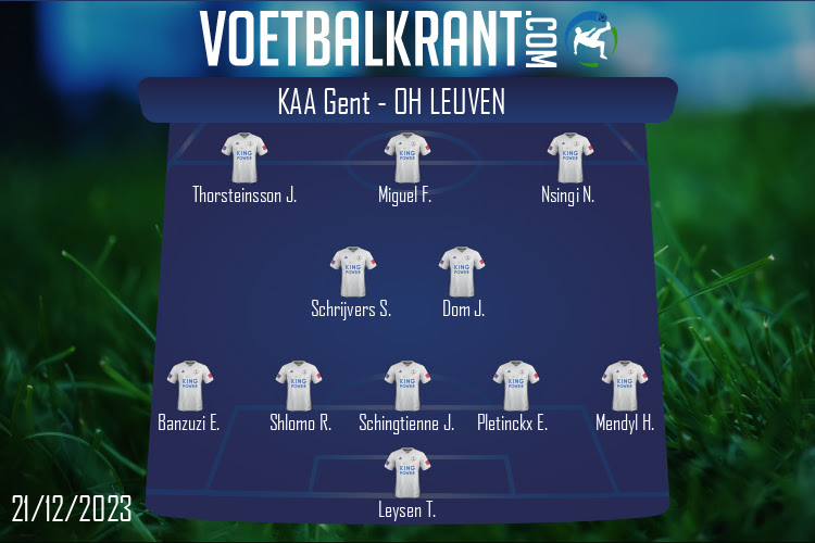 Opstelling OH Leuven | KAA Gent - OH Leuven (21/12/2023)