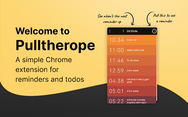 Pulltherope - Simple reminders chrome extension