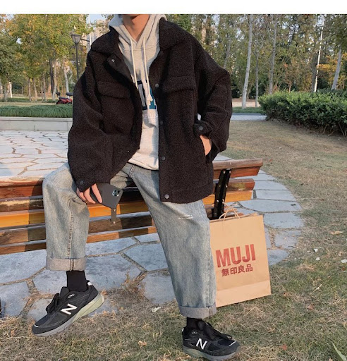 Title 7, Japanese Ins Berber Fleece Cotton Coat Men, off...
