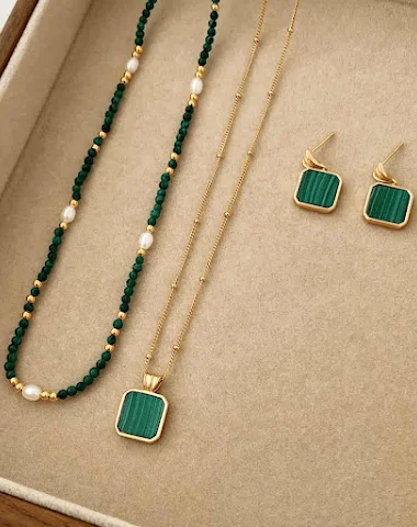Emerald Malachiet Vierkante Plaat K - 2