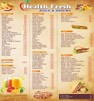 Health Fresh Juice & Snacks menu 1