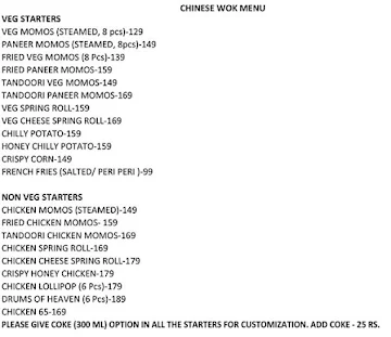 Chinese Wok menu 