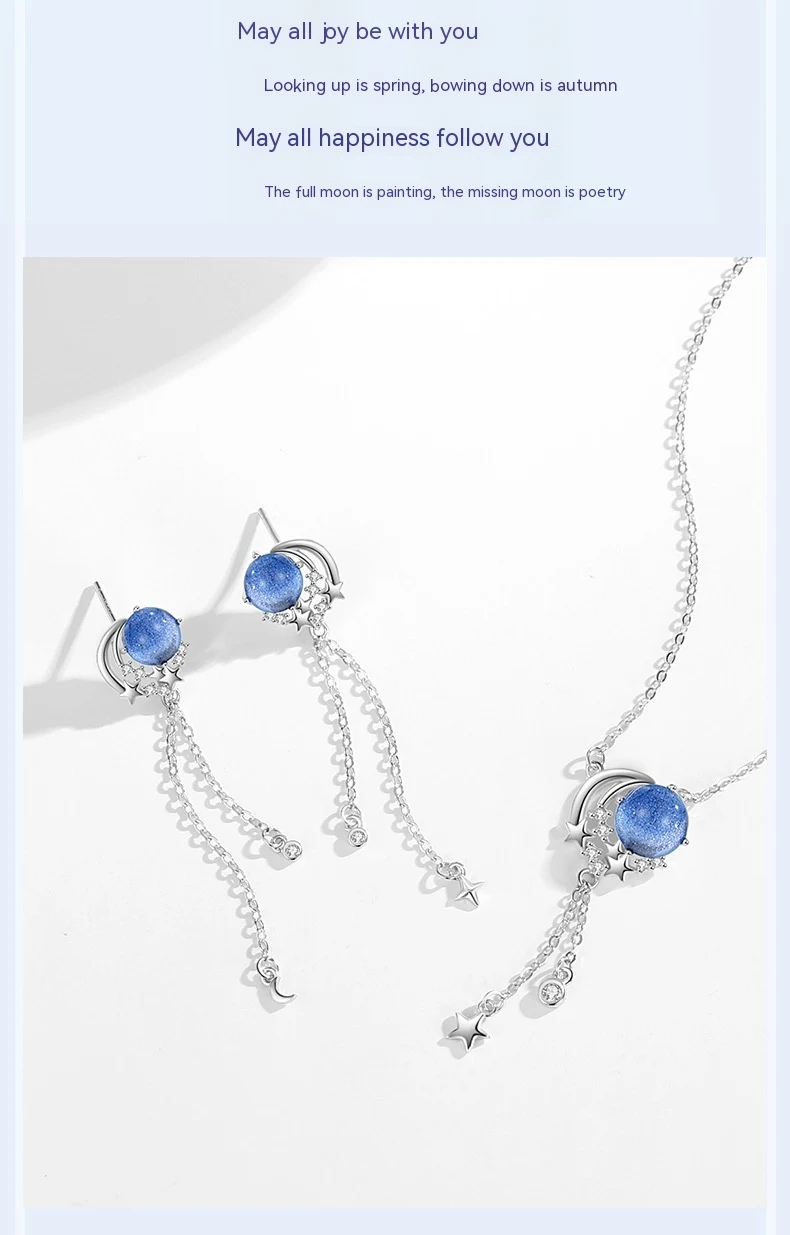 Title 8, Sterling Zilver S925 Ketting met Maan Hanger, E...