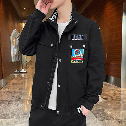 Title 2, New Korean Casual Fashion Flying Stand Collar J...