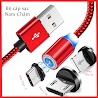 Siêu Rẻ Cáp Sạc Từ Hút Nam Châm Đầu Iphone | Micro Usb | Type C Xoay 360 Độ Dây Dù, Có Led Cao Cấp